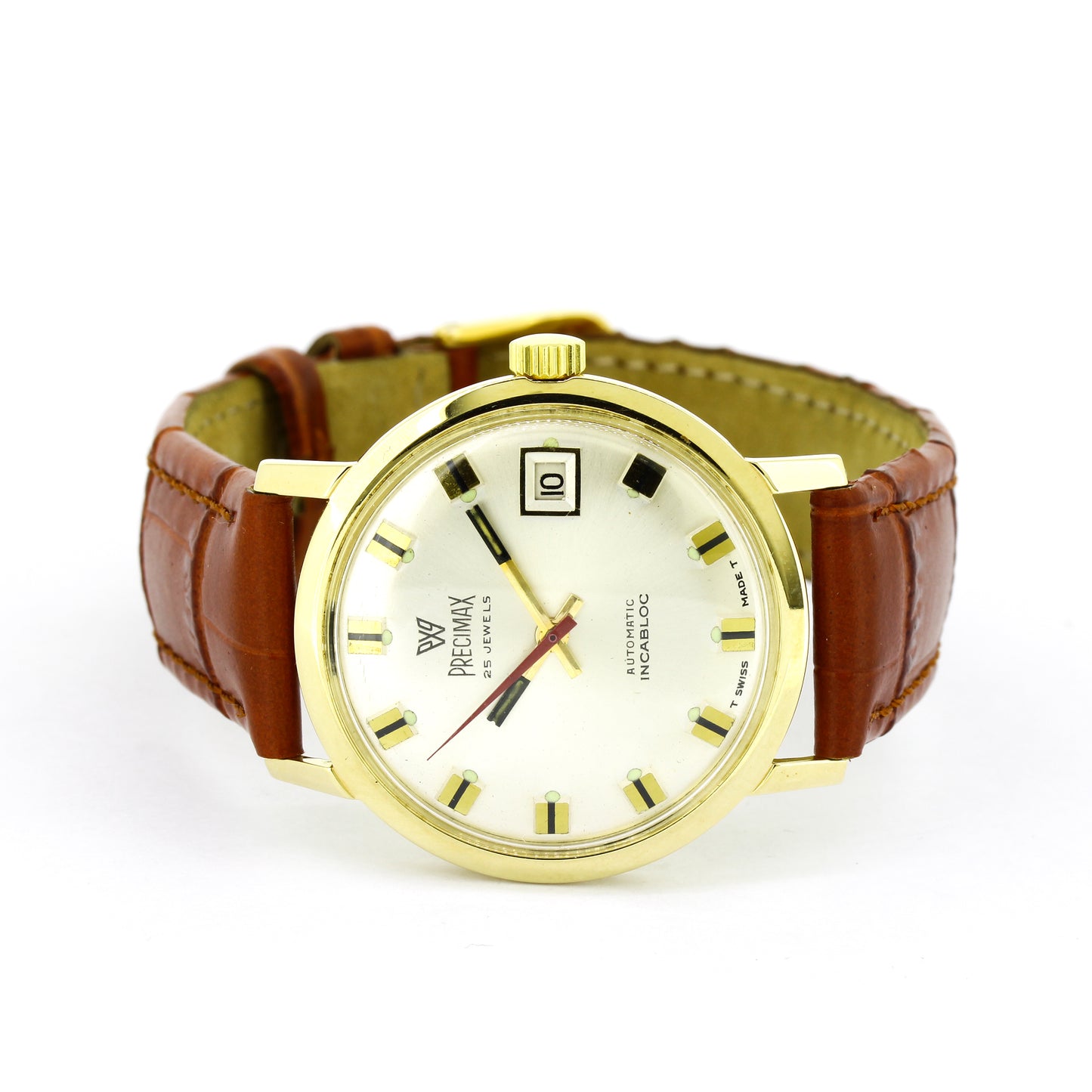 Precimax Herren Armbanduhr 585 Gold ca. 1970 Automatik Vintage