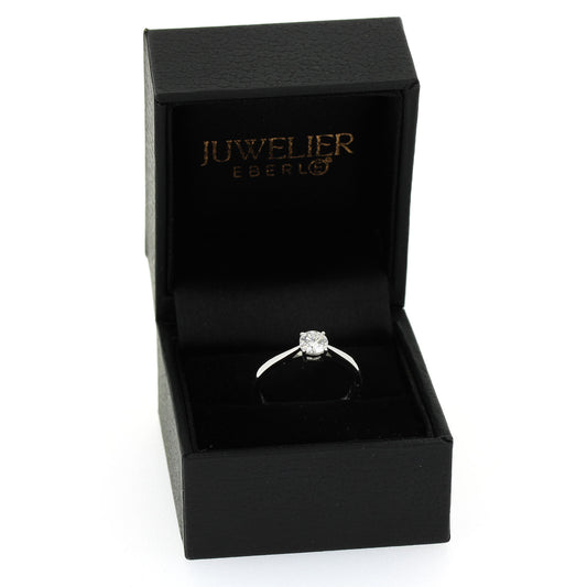 Solitär Verlobungsring 585 Gold 14 kt Weißgold - 0,50 ct Brillant E VS2