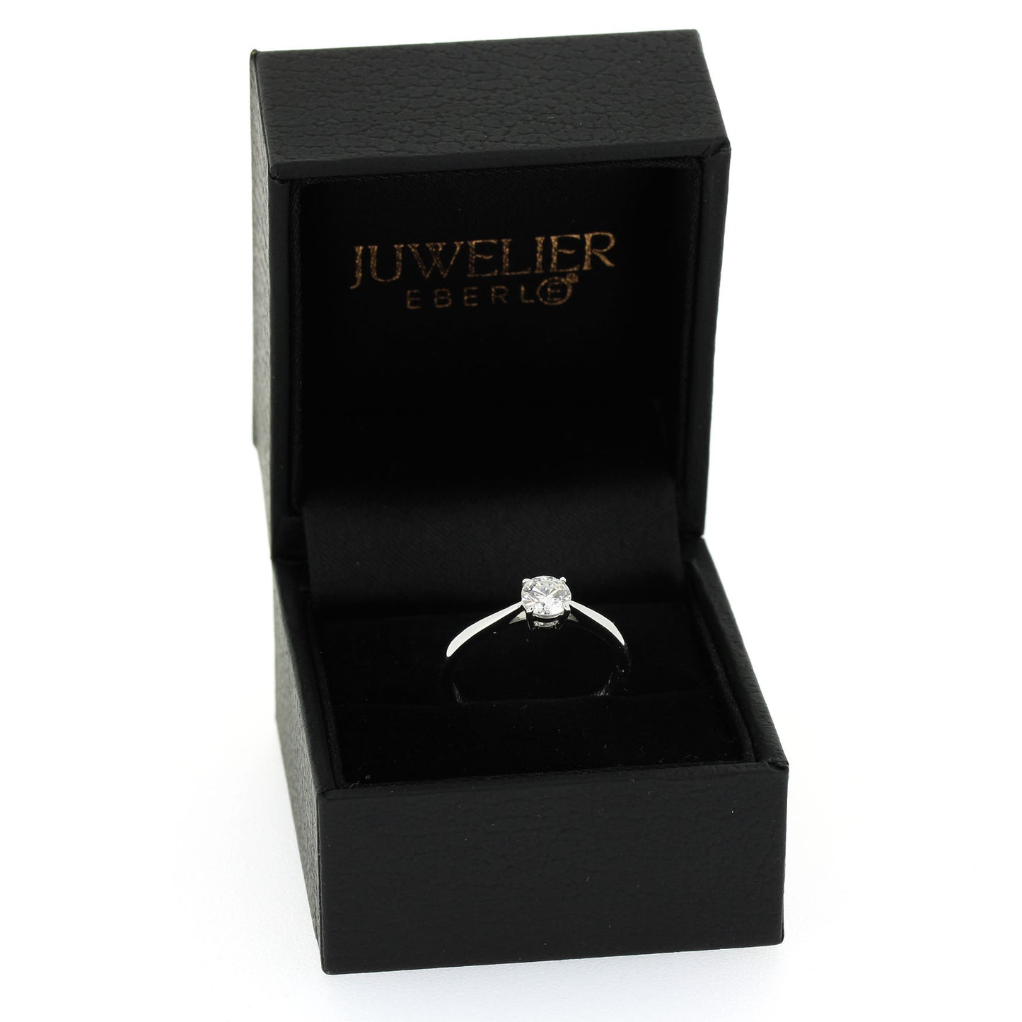 Solitär Verlobungsring 585 Gold 14 kt Weißgold - 0,50 ct Brillant E VS2 - CVD Labor Diamant