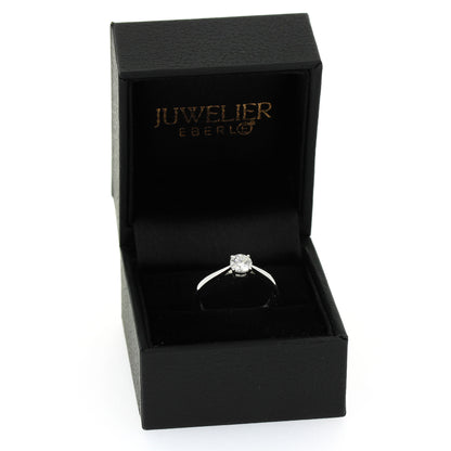 Solitär Verlobungsring 585 Gold 14 kt Weißgold - 0,50 ct Brillant E VS2 - CVD Labor Diamant