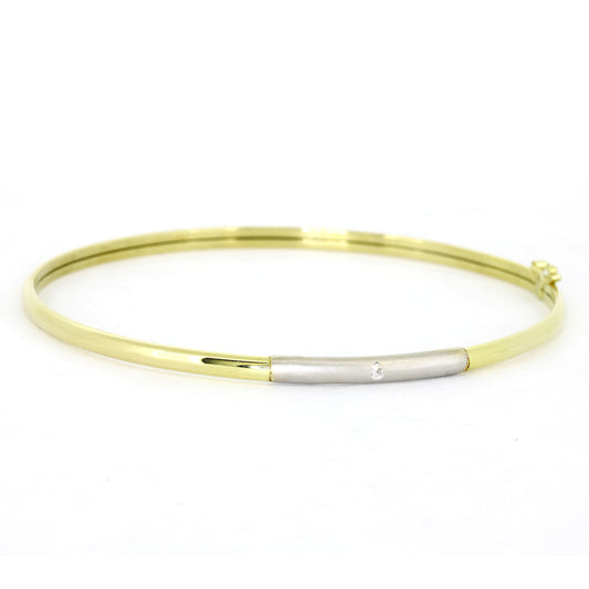 Armreif 585 Gold 14 Kt 64 x 56 mm - Brillant 0,02 ct - Wert 900,-