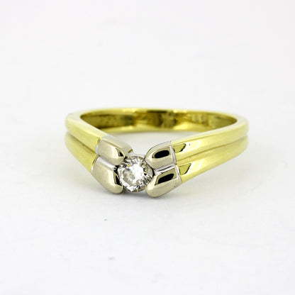 Ring 585 Gold 14 kt - Brillant 0,15 ct W/SI - Wert 740,-