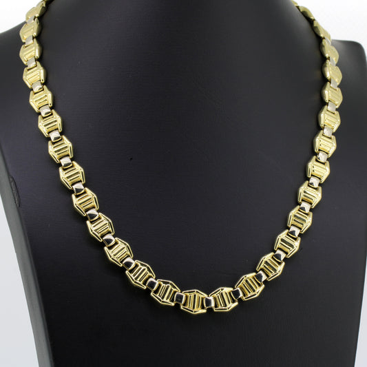 Kette 585 Gold 14 Karat Bicolor 44 cm – beidseitig tragbar