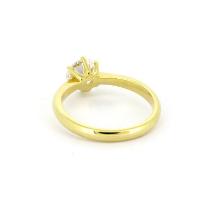 Solitär Ring 585 Gold 14 kt Gelbgold - IGI 1,05 ct Brillant VVS1 - CVD