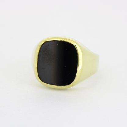 Siegel Ring 585 Gold 14 kt - Onyx - Wert 2450,-