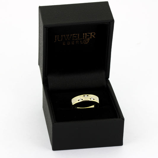 Ring 585 Gelbgold Weißgold 14 kt - 3 Diamanten H - SI - Wert 680,-