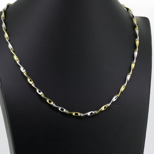 Kette 333 Gold 8 Karat Bicolor gedreht 42 cm lang