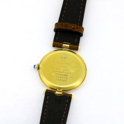 Cartier Must Vendôme Armbanduhr 590004 - Silber vergoldet - Quarz