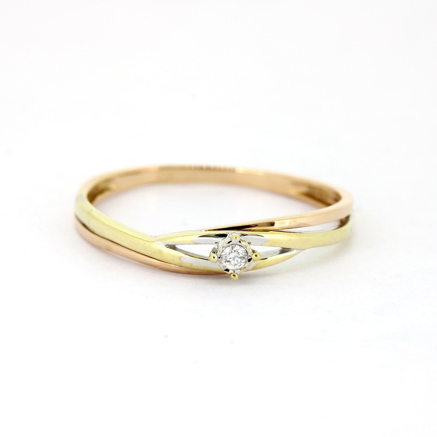 Ring 333 Gold 8 Kt - 1 Diamant ca. 0,07 ct H - SI - Wert 259,-