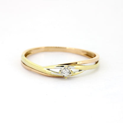 Ring 333 Gold 8 Kt - 1 Diamant ca. 0,07 ct H - SI - Wert 259,-