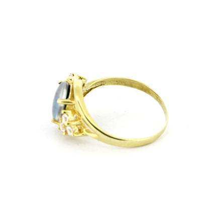 Ring 333 Gelbgold mit Opal-Triplette & Zirkonia - Wert 350,-