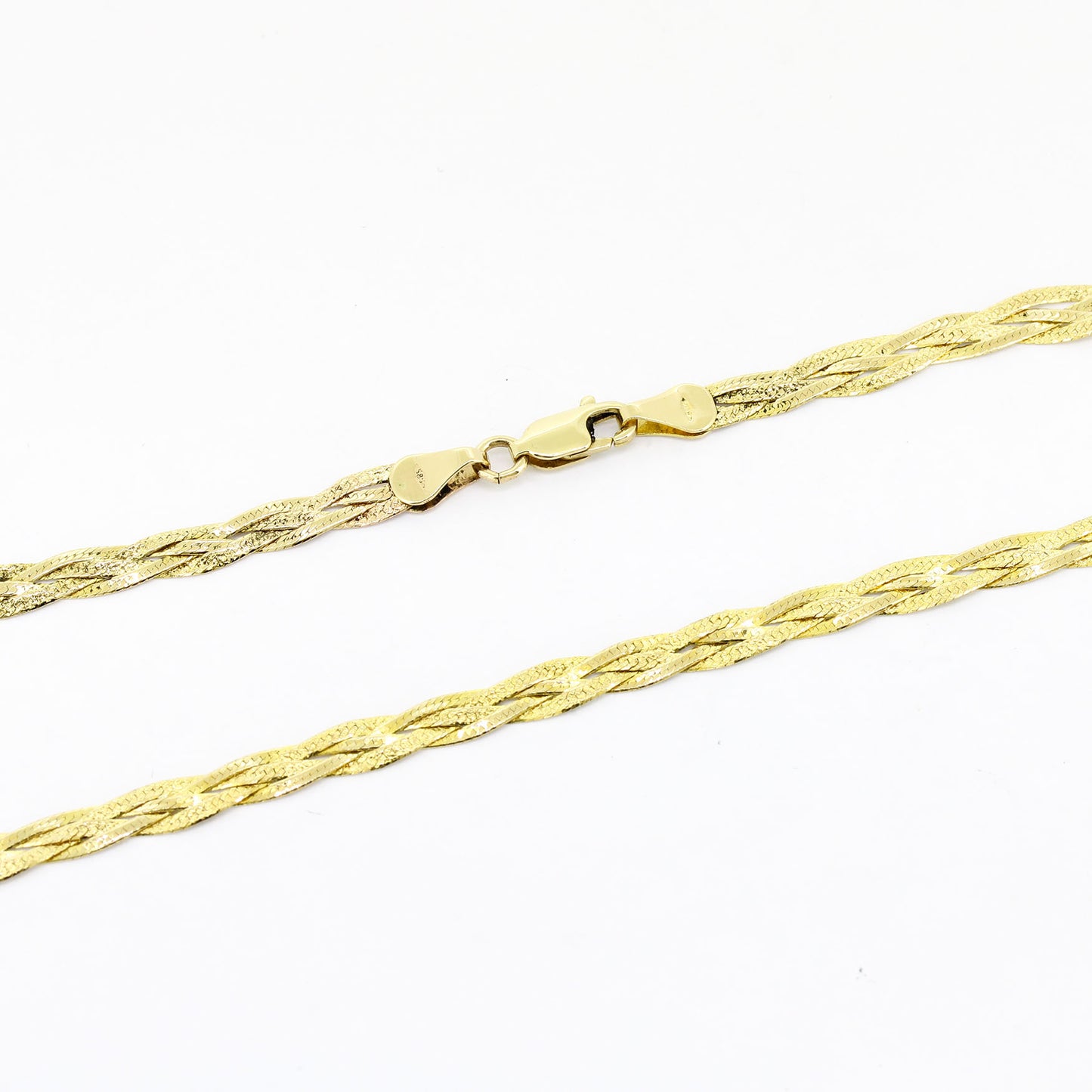 Kette 585 Gold geflochten 14 kt Gelbgold - 45 cm lang - Wert 1230,-