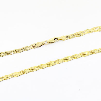 Kette 585 Gold geflochten 14 kt Gelbgold - 45 cm lang - Wert 1230,-