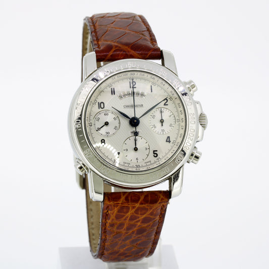 Schwarz Etienne Rattrapante- Valjoux 7750 Automatik - Glas Boden