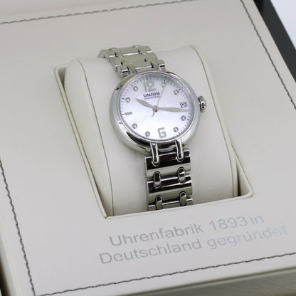 Union Glashütte Sirona Datum – Automatik Damenuhr Edelstahl mit Diamanten