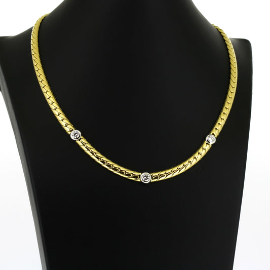 Collier 750 Gold 18 kt - Brillant 1,0 ct TW/VS - 42 cm lang - Wert 12800,-