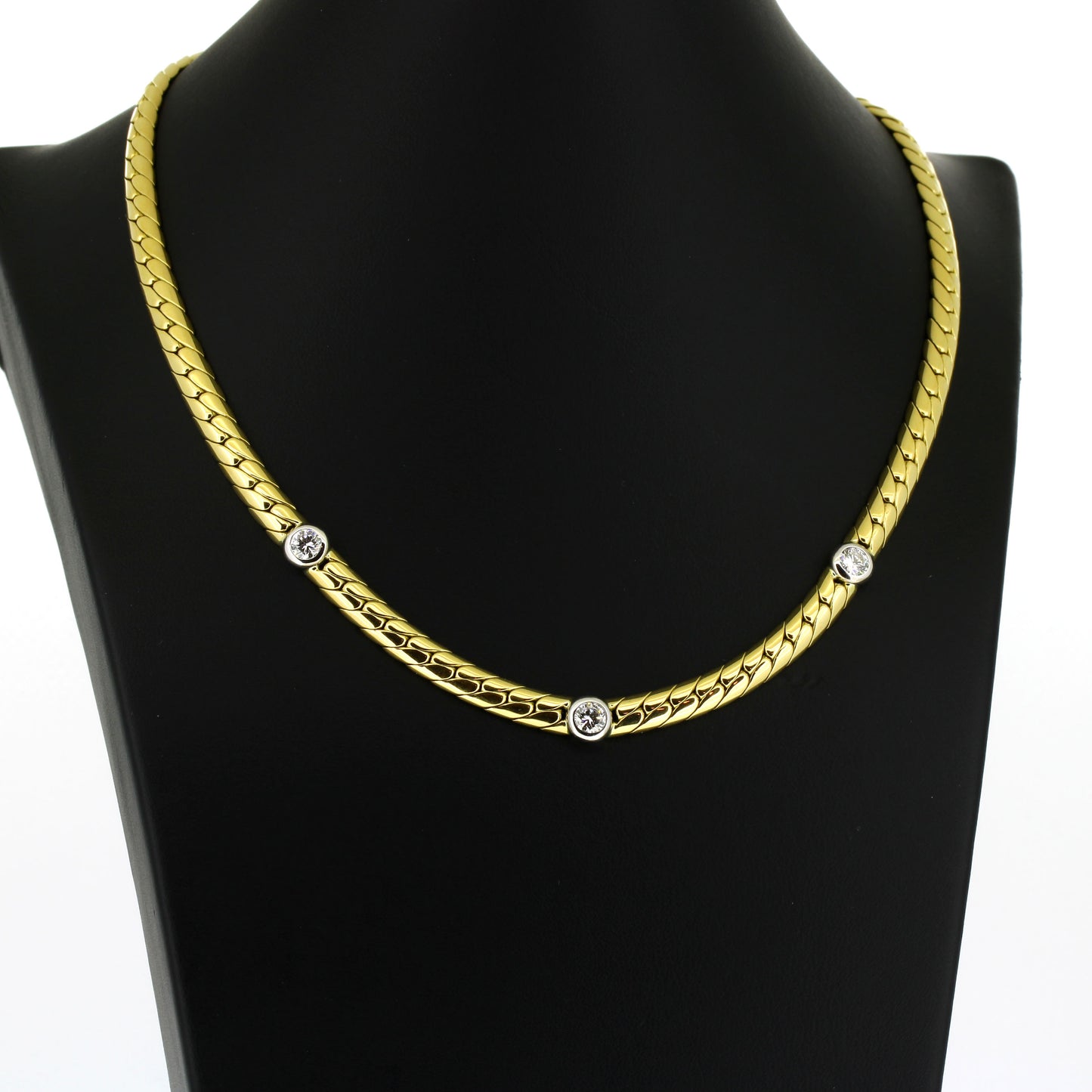 Collier 750 Gold 18 kt - Brillanten ca. 1,0 ct TW/VS - 42 cm - Wert 12800,-