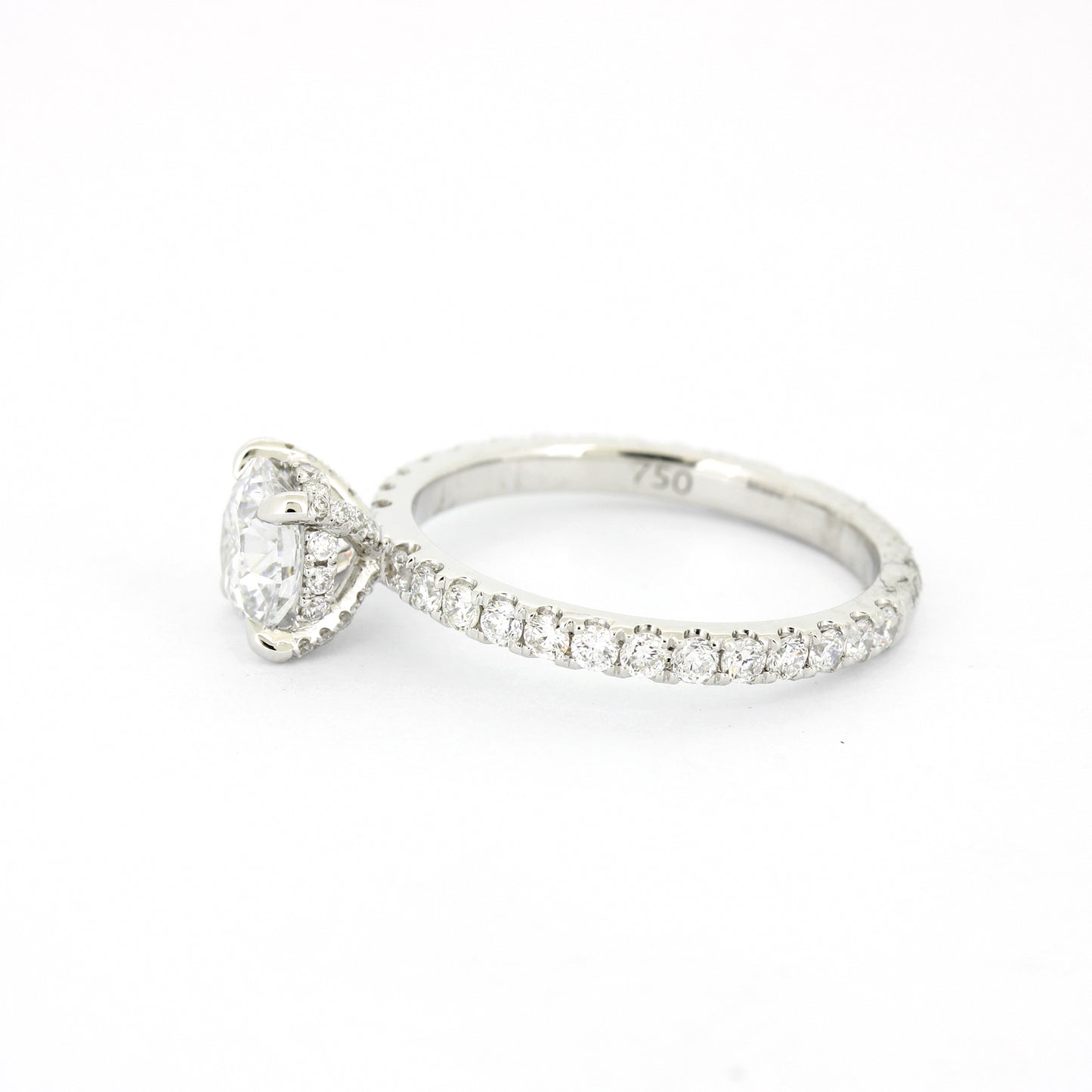 Solitär Verlobungsring 585 Gold 14 kt Weißgold - IGI 1,03 ct Brillant VS2 - CVD Labor Diamant