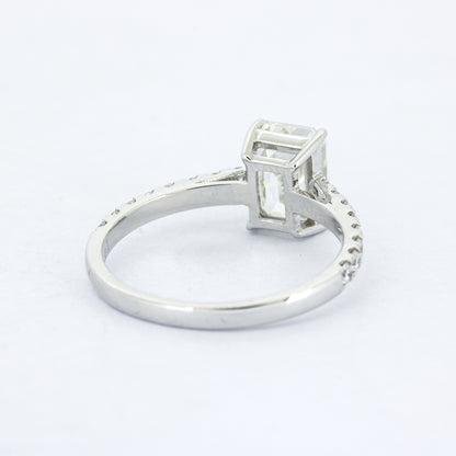 Ring Emerald Cut 585 Gold 14 kt - 2 ct Diamant F VVS2 CVD - Labor Diamant