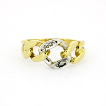 Ring 750 Gold Panzerring 18 Kt - Diamanten - Wert 450,-