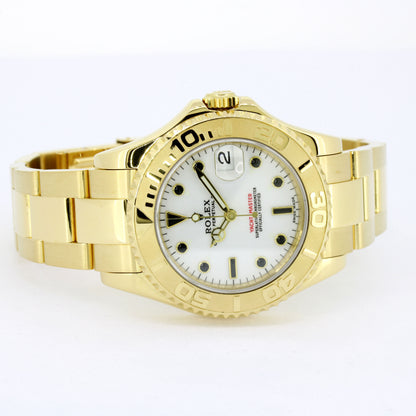 Rolex Yachmaster 18 Kt - 35 mm - Ref 168628 - White Dial- Automatik
