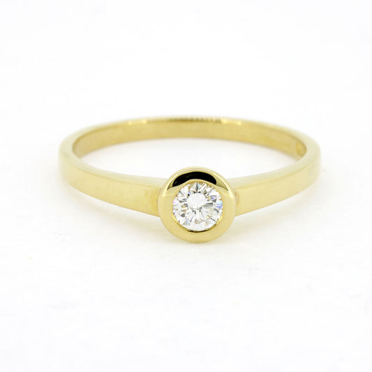 Ring 585 Gold 14 Karat Gelbgold Brillant 0,14 ct TW/VS - Wert 840,-