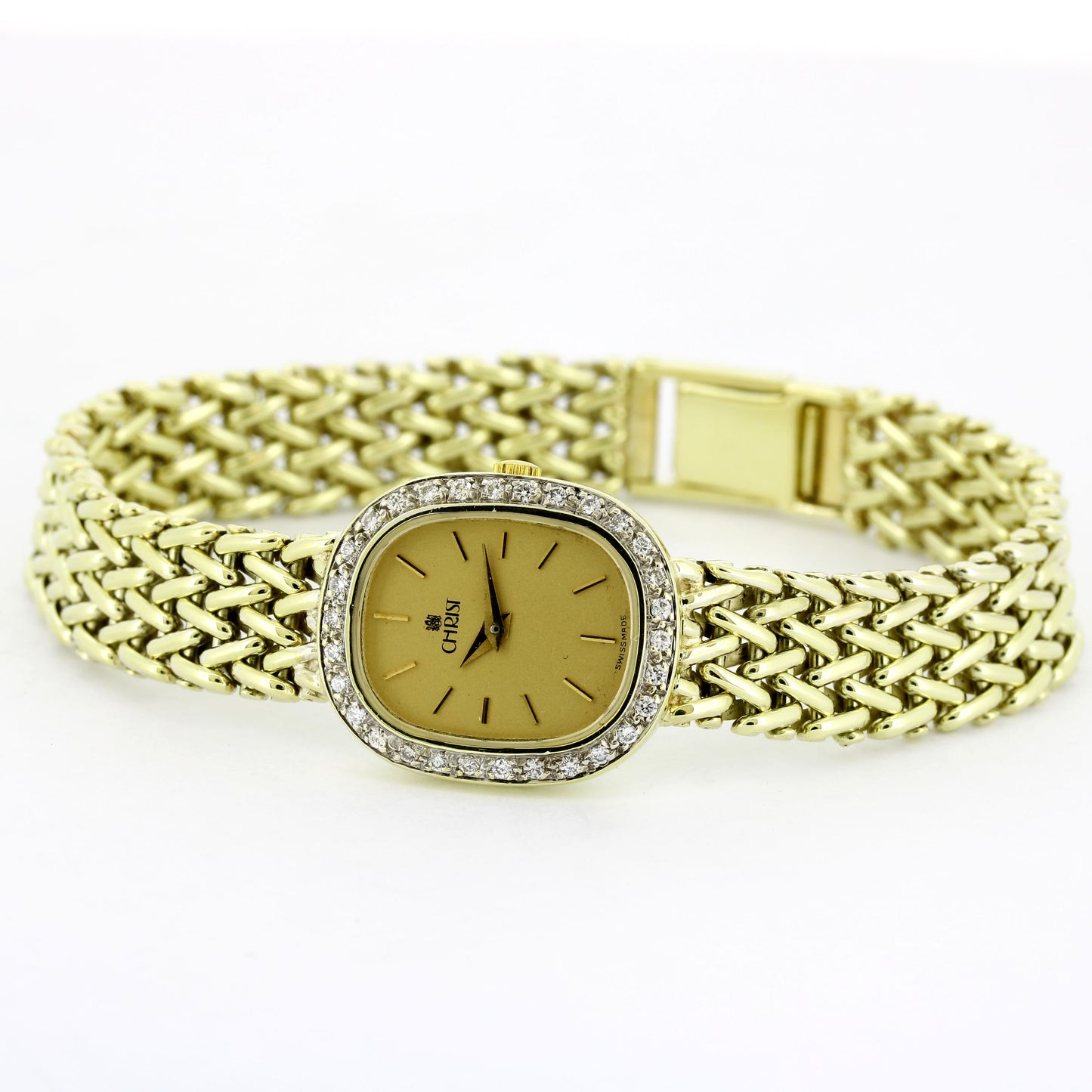 Christ Uhr 585 Gold 14 kt Gelbgold - Brillanten ca. 0,30 ct