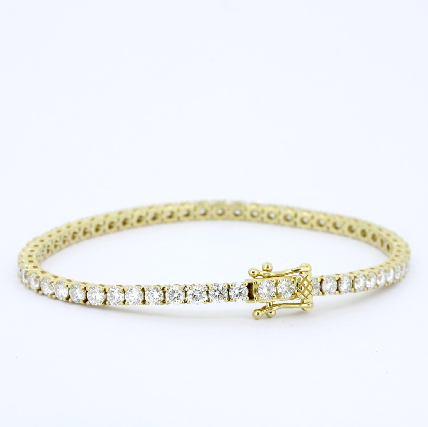Tennisarmband 585 Gold 14 Kt Gelbgold - Brillanten 5,80 ct CVD Labordiamanten