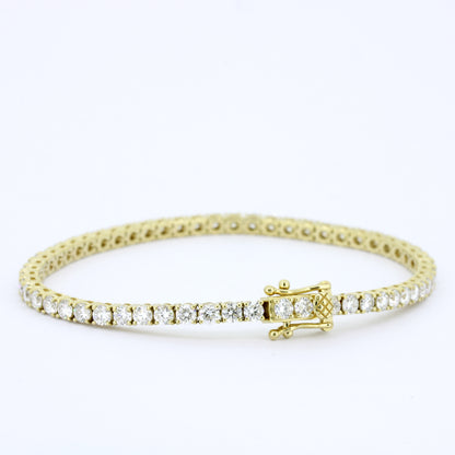 Tennisarmband 585 Gold 14 Kt Gelbgold - Brillanten 5,80 ct CVD Labordiamanten