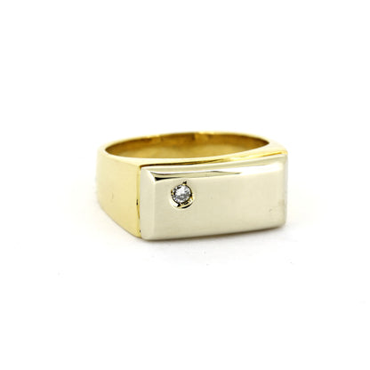 Ring 750 Gold 18 kt Gelbgold Weißgold - Brillanten 0,03 ct W/SI - Wert 2550,-