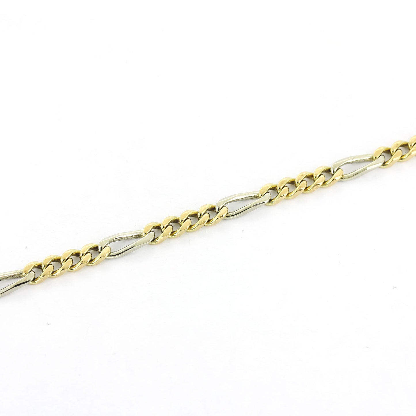 Armband Figaro 585 Gold 14 kt bicolor – 19 cm – Breite 3,8 mm - Wert 2140,-