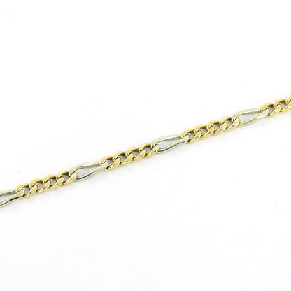 Armband Figaro 585 Gold 14 kt bicolor – 19 cm – Breite 3,8 mm - Wert 2140,-