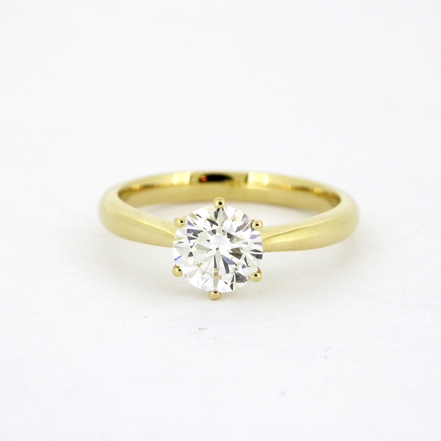 Solitär Ring 585 Gold 14 kt Gelbgold - IGI 1,05 ct Brillant VVS1 - CVD