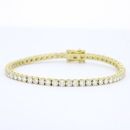 Tennisarmband 585 Gold 14 Kt Gelbgold - Brillanten 5,80 ct CVD Labordiamanten