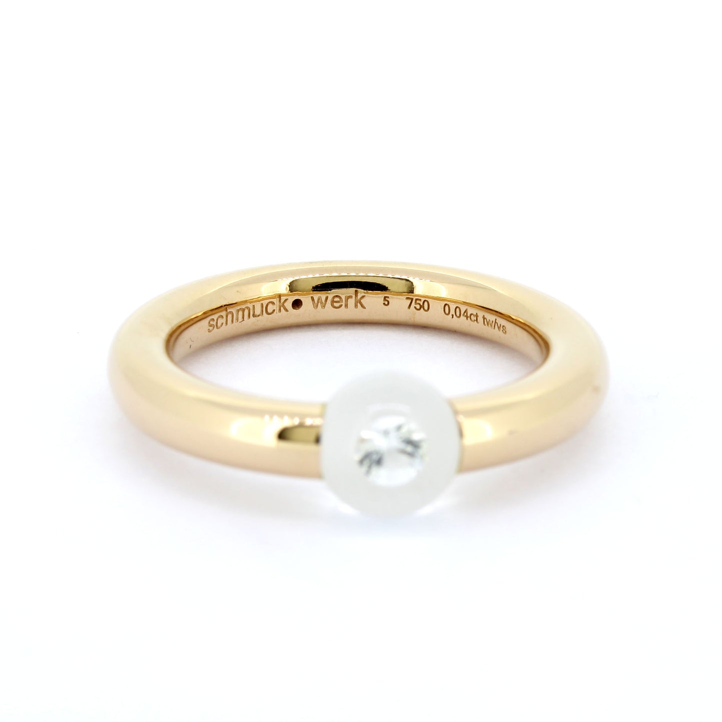 Schmuckwerk Ring Glasklar - 750 Gold 18 Kt - Brillant 0,04 ct - Wert 4490,-
