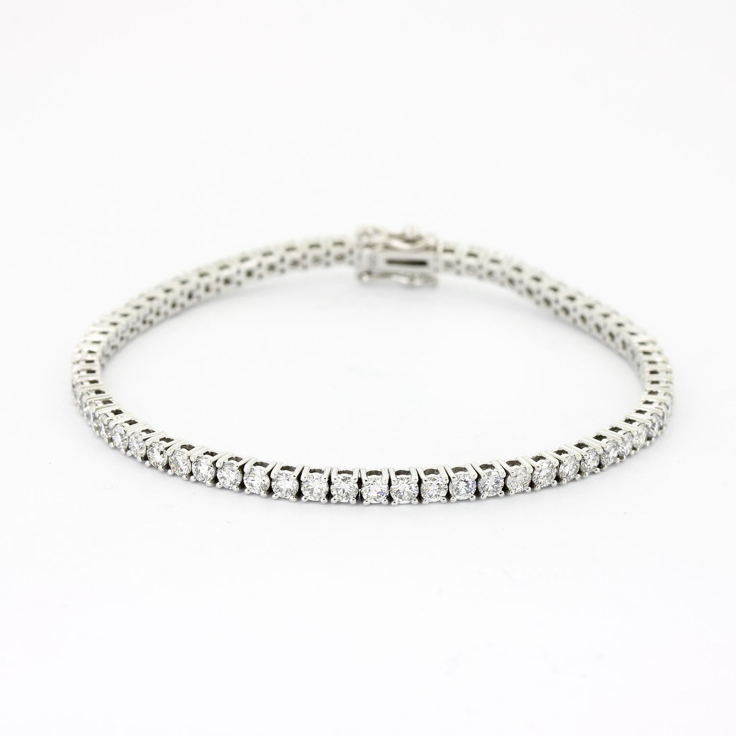 Tennisarmband 585 Gold 14K Weißgold - Brillanten ca. 4,0 ct E VS1 CVD