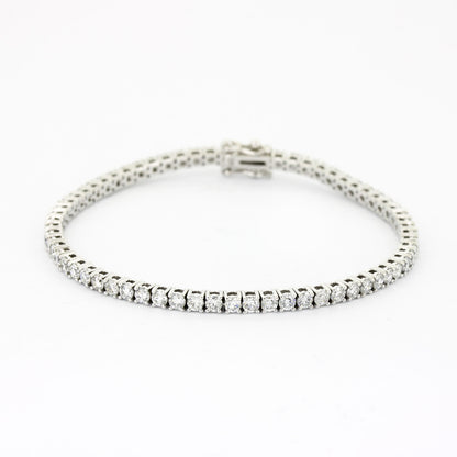 Tennisarmband 585 Gold 14K Weißgold - Brillanten ca. 4,0 ct E VS1 CVD