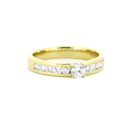 Ring 585 Gold 14 kt Gelbgold - 0,80 ct Brillanten W/SI - Wert 2350,-
