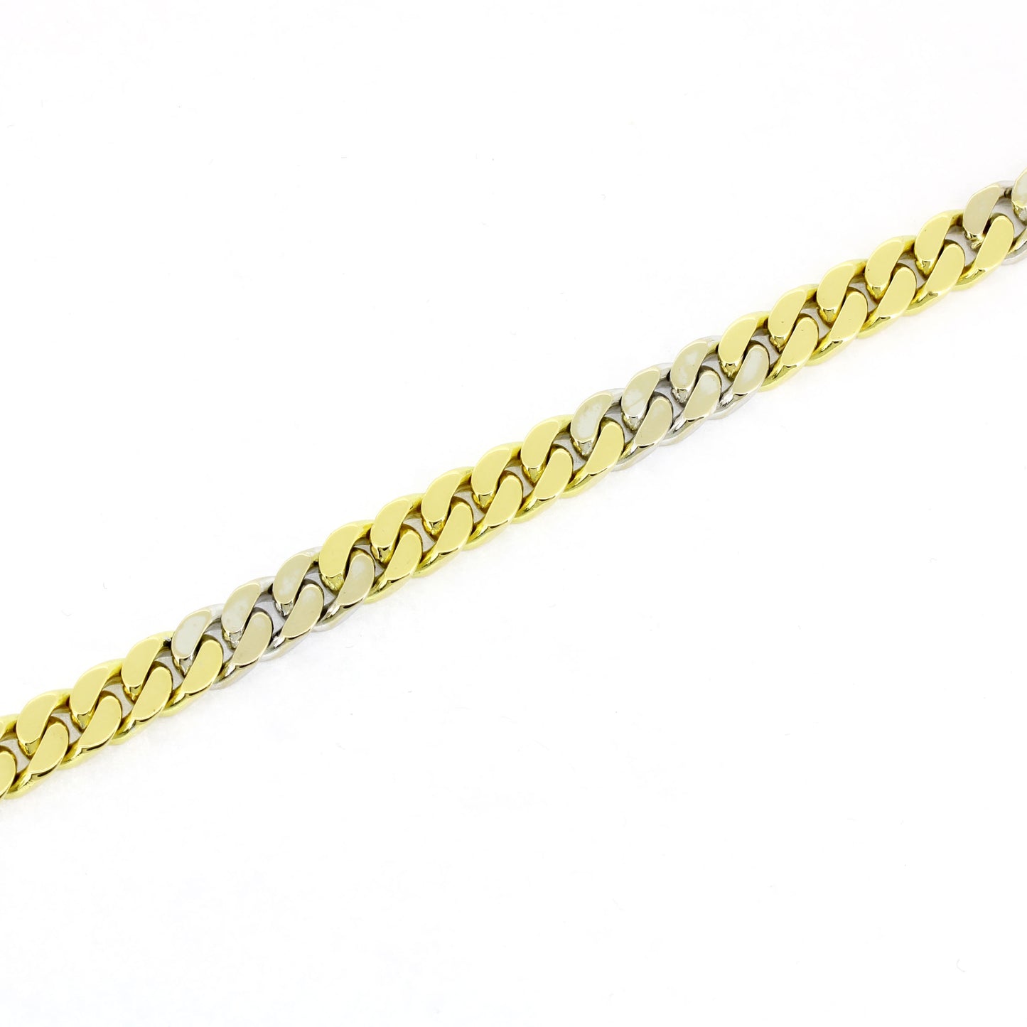 Armband 750 Gold 18 Kt bicolor 7,4 mm - Länge: 20,5 cm - Wert 5670,-