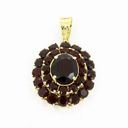 Anhänger 585 Gold 14 Kt Gelbgold - Granat - 6,4 g