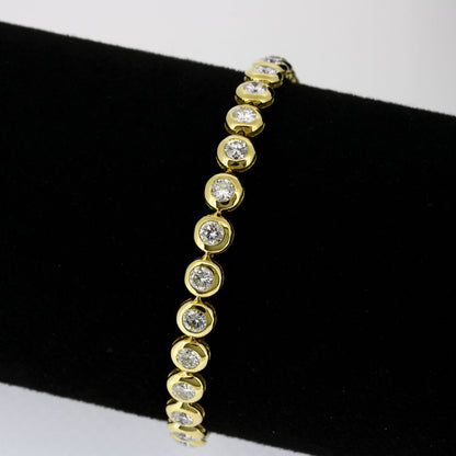 Tennis Armband 750 Gold 18 kt Gelbgold - Brillanten 4,50 ct W/SI - Wert 12400,-
