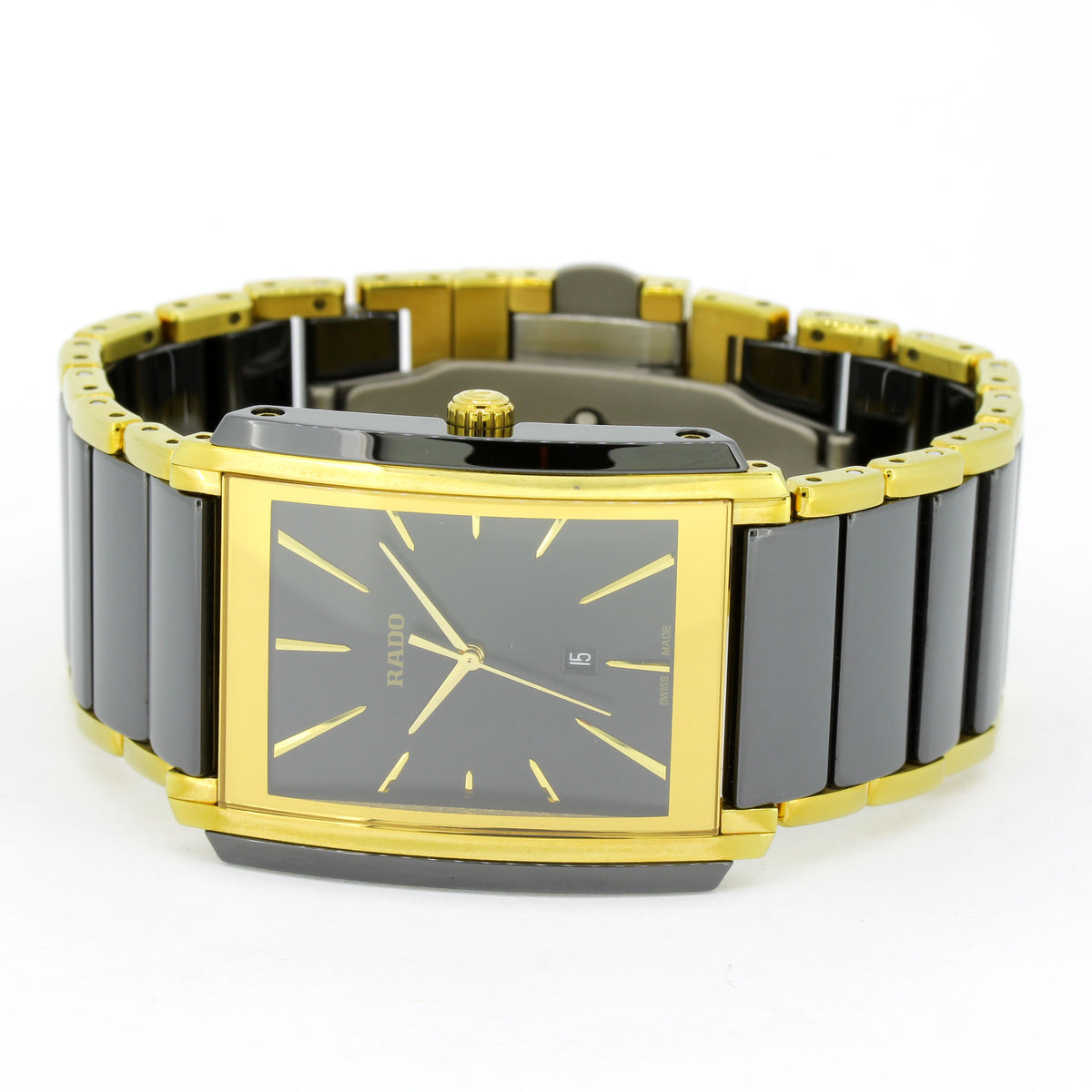 Rado Integral L – Herrenuhr Edelstahl vergoldet mit Hightech-Keramik