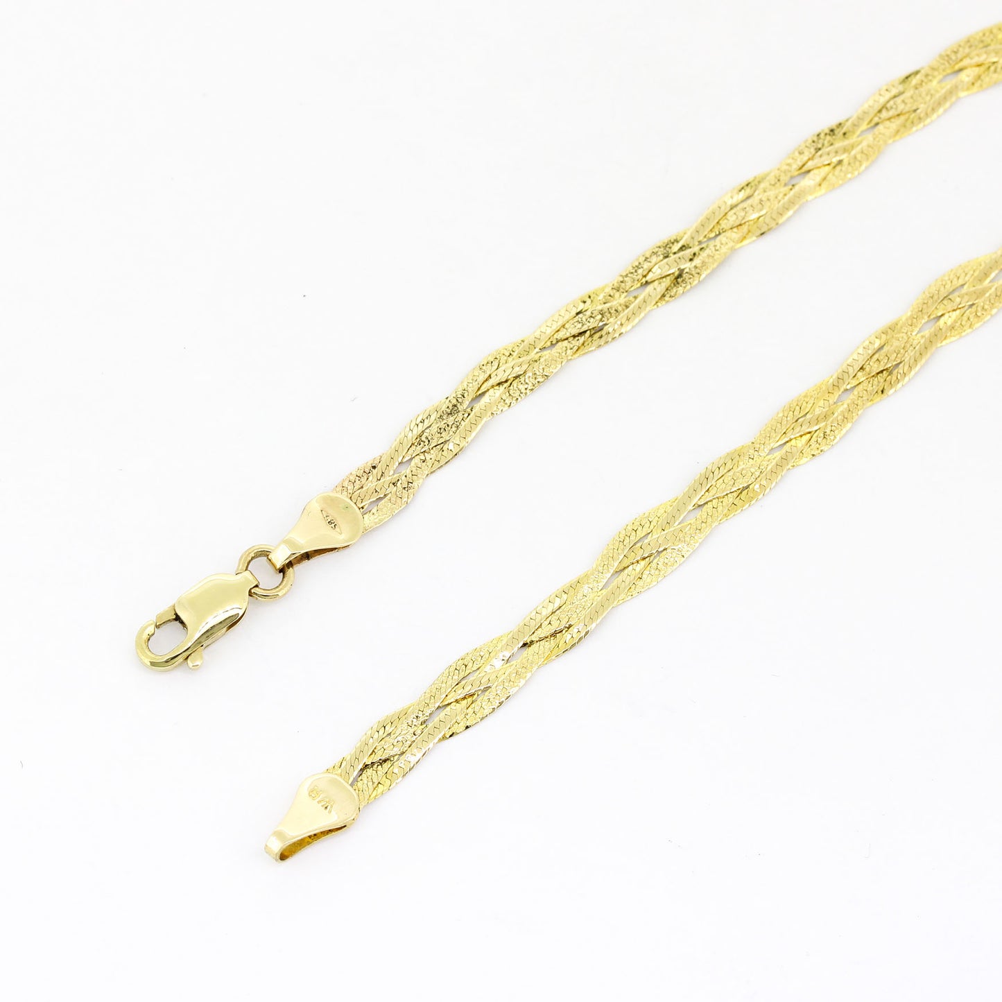 Kette 585 Gold geflochten 14 kt Gelbgold - 45 cm lang - Wert 1230,-