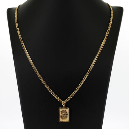 Kette mit Anhänger heilige Maria 585 Gold 14 kt Rotgold - 50 cm - Wert 1780,-