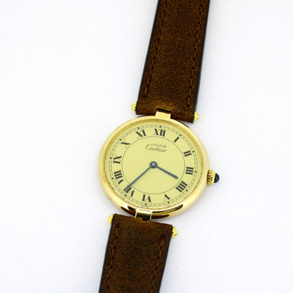 Cartier Must Vendôme Armbanduhr 590004 - Silber vergoldet - Quarz