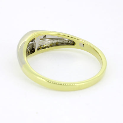 Ring 585 Gold 14 Karat Bicolor Diamanten 0,04 ct Gr. 55 - Wert 780,-