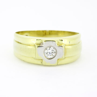 Ring 585 Gold 14 Karat Bicolor Zirkonia Gr. 61