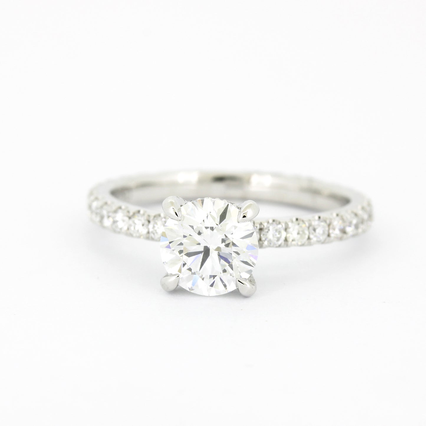 Solitär Verlobungsring 585 Gold 14 kt Weißgold - IGI 1,03 ct Brillant VS2 - CVD Labor Diamant