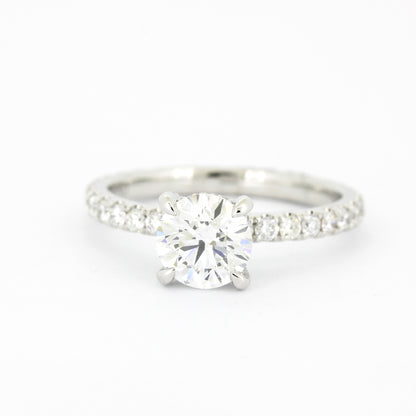 Solitär Verlobungsring 585 Gold 14 kt Weißgold - IGI 1,03 ct Brillant VS2 - CVD Labor Diamant