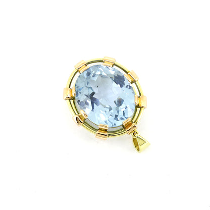Anhänger 585 Gold 14 Kt Gelbgold und Rotgold - Blautopas - Wert 1460,-